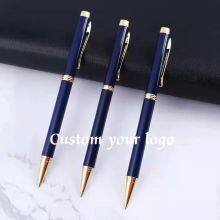 Ballpoint Pen Manufacturer Twist Actional Royal Blue Metal Collection Ballpoint Pen With Gold Accents thumbnail-2