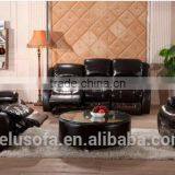 Hot Sale Black Leather Living Room Furniture Relaxing Sofa