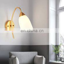 Modern Wall Lamp Hotel Home Living Room Bedroom Stair Corner LED Wall Light Gold Glass Lamp Shade Headboard Wall Lamps thumbnail-4