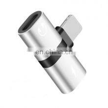 Hot Sale 2 In 1 Dual Lighting Charging Audio Earphone Mini Adapter For Iphon thumbnail-3