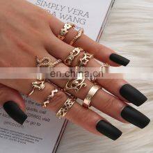 Boho Vintage Gold Star Knuckle Rings For Women BOHO Crystal Star Crescent Geometric Female Finger Rings Set Jewelry 2022 thumbnail-4