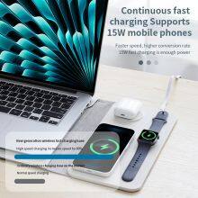 15W 3 IN 1Desktop Smart Watch Earbuds Charging Pad Phone Magnetic Wireless Charger Laptop Pad For Tablet Holder Bag thumbnail-5