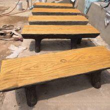 Faux Wood Cement Stools, Cement Faux Wood Seats, and Park Leisure Cement Faux Wood Backrest Seats thumbnail-1