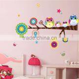 2016 Cute Colorful Owl Family Branch Butterfly PVC Wall Stickers Decal Decor for Kids Rooms thumbnail-5