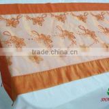 Organza taffeta table runner with sequin embroidery and beaded tassels houseware household textile