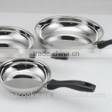 [BSCI Member] 3pcs set stainless steel cooking frying pans with bakelite handle Rena ware