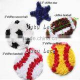 Shabby Rosette Trim Basketball , Football/rugby, Soccer Ball, Volleyball, Softball Flower Accessories