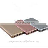 REYON New Arrival Metal Slim QC 2.0 Power Bank 10000mah With Type C for Iphone 6/6s, Letv Etc.