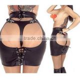PVC Porn Adult Sexy Products Black Latex Panties Mini Leather Skirt