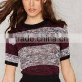 2016 Spring New Collection Stripes Bodycon Half Sleeve Custom Sweater For Women&Girls thumbnail-2