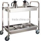 Two Tier Utility Trolley Stainless Steel Kitchen Restaurant Dining Cart 95cm
