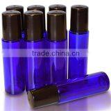 10 ml 0.33 fl oz BPA Free Cobalt Blue Metal Ball Glass Roller Bottles thumbnail-5