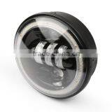 Flashing 50W 5.75 Inch Motorcycle Projector LED Headlight Angle Eye DRL Flashing Halo 5 3/4" Head Lamp for Harley Davidso-n thumbnail-2