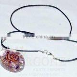 Amethyst Orgone Oval Pendant With Cord | Oval Pendant | Orgone Pendant | Orgonite Pendat | Amethyst Pendant | Manufacturer thumbnail-1