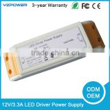 12V 3.3A LED Driver Power Supply IP65 indoor 40W for LED Light