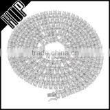 2 Row White Gold Plated Iced Out Hip Hop Chain With Crystal thumbnail-1