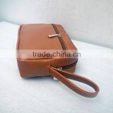 Hot Sale Cosmetic Bag Unisex Brown Make-up Bag Travel Cosmetic Bag With Handle thumbnail-3