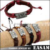 Leather Cuff Bracelet With Engraved Metal Plate I Love Jesus Bracelet Quality Choice thumbnail-1