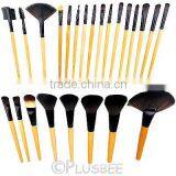 24 Pcs Super Soft Natural Wooden Handles Make Up Brush Set With PU Leather Case thumbnail-1