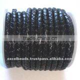 Braided Leather Cords Black