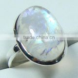 Blue fire rainbow moonstone jewelry oval gemstone rings