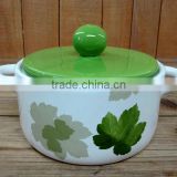 DFC Ceramic Soup Bowl with Cover and Handle For Kitchen
