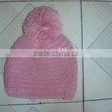 Girls Pink Crochet Winter Hat