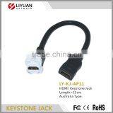 LY-KJ-AP11 HDMI Keystone Jack Length=15cm Australia Type