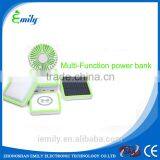 10000mah Solar Power Bank With Induction Charger Led Light and Mini Fan for Smart Phone thumbnail-1