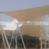 China supplier typhoon or wind resistant PVC coated tensile fabric architecture canopy in AL Ain Town Center UAE