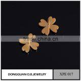 18k Gold Plated Austrian Crystal Dangle Double Pearl Earrings thumbnail-4