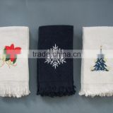 christmas wholesale linen kitchen towel with embroidery