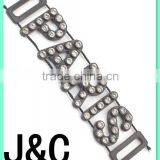 Black Color Letter Rhinestone Plastic Buckle