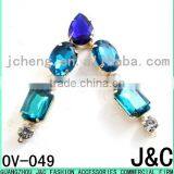 V Shaped Blue Color Acrylic Stone Decorated Shoe Ornament/ Shoe Accessory/ Shoe Trim thumbnail-1