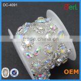 2016 New Arrival Beaded Crystal Chain Trimming for Wedding Dress Belt Designs thumbnail-3