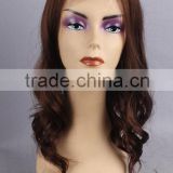 High quality synthetic 100% brown wavy lace front wigs