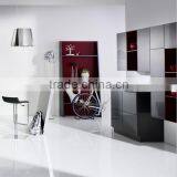 High Gloss Grey Lacquer Kitchen Cabinets thumbnail-3
