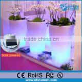 Plastic Remote Control Rgb Color Changing Outdoor Led Illuminated Solar Powered Plant Pots