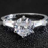 Women's Jewelry Silver Plating White Zircon Luxury Adjustable Engagement Rings thumbnail-2