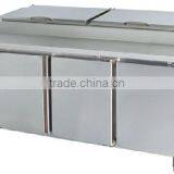 3-door Deluxe Pizza Prep Table With Electric Refrigeration Pizza Preparation Table