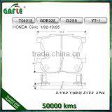 Brake Pad produced for HONDA Civic D256/GDB325