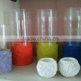 Decorative Sweater Design Fake Stone Tea Candle Holder With Cylinder Glass thumbnail-1