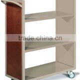 Double Layers Steel Book Cart,durable and Stronger Book Trolley,Steel Movable Metal Book Cart thumbnail-1