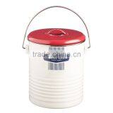 New Cream Power Coated Metal Compost Bin With Red Lid thumbnail-1