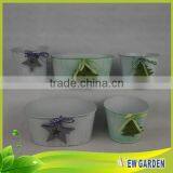 White and Green 12 Inch Flower Pot Or Any Size Welcome OEM thumbnail-1