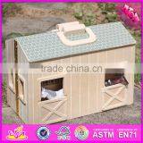 2016 New Design Children Miniature Toys Wooden Toy Horse Stable W06A166 thumbnail-4