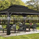12x16ft Garden Charcoal Assembled Aluminum Hardtop Gazebo thumbnail-1
