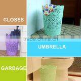Plastic Round Hollow Out Garbage Can thumbnail-5