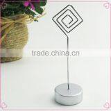 Funny Silver Round Resin Base Square Shape Memo Clip Holder