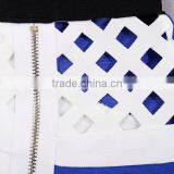 Blue And White Hollow Out Meshes Mid Sleeve Tight Sexy HL Bandage Dress thumbnail-6